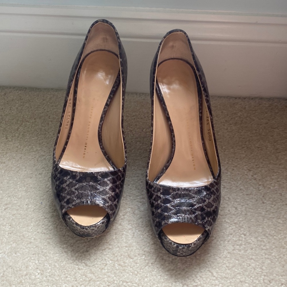 Giuseppe Snake Print Heels